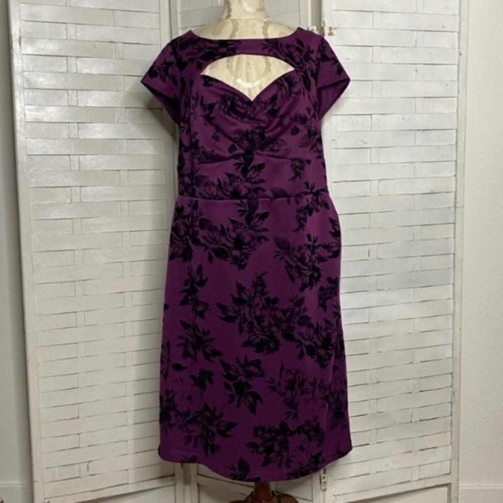 Modcloth Purple And Black Wiggle Dress